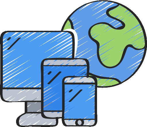 Create new documents anywhere, from any device, at any time icon illustration