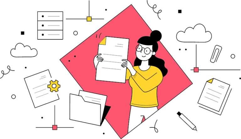 Business document automation illustration
