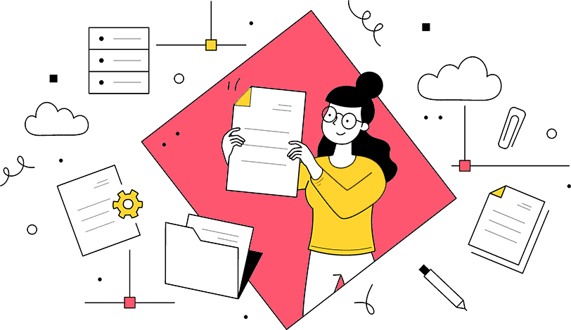 Business document automation illustration