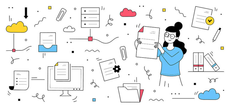business document automation workflow illustration
