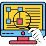 magnifying glass checking for errors in document