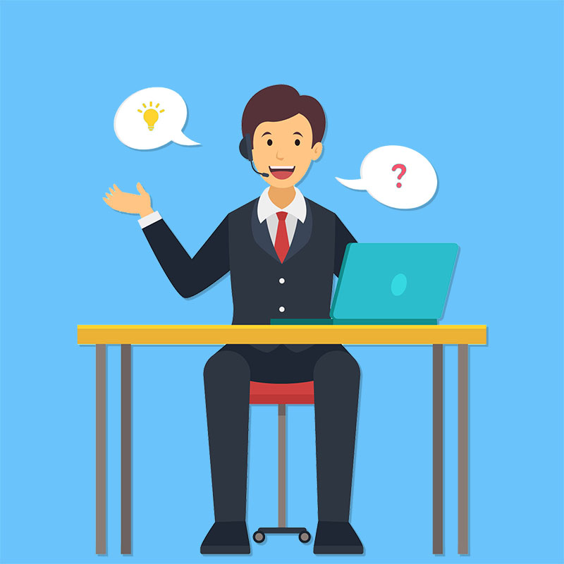illustration of a service representative on the phone