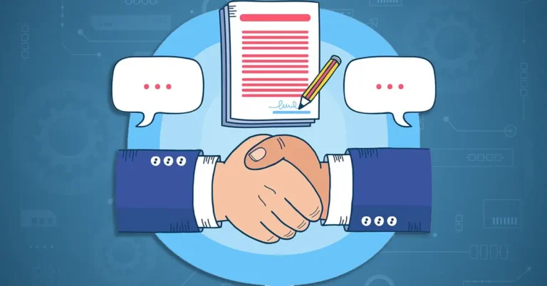 document negotiation automation hands shaking