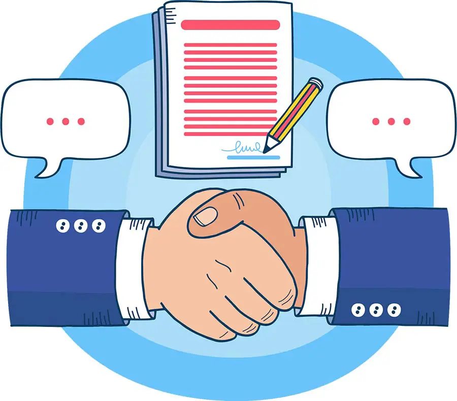 Contract Management Success Hand Shake